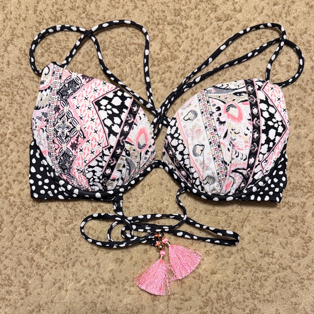 Victoria's Secret Black and White Bikini Top